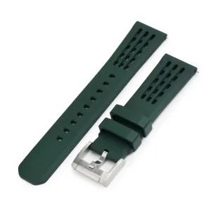 Ocellus Green Quick Release FKM Rubber Sports Watch Strap, 20mm or 22mm