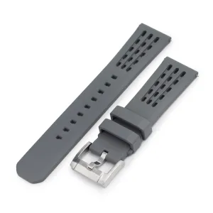 Ocellus Light Grey Quick Release FKM Rubber Sports Watch Strap, 20mm or 22mm