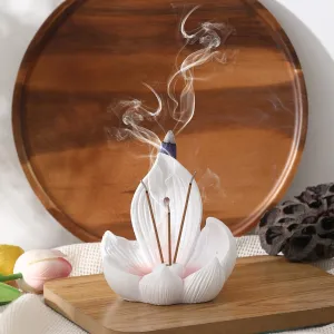 1pc for Lotus Flower Resin Incense Burner - Multifunctional Aromatherapy Furnace for Home Decor