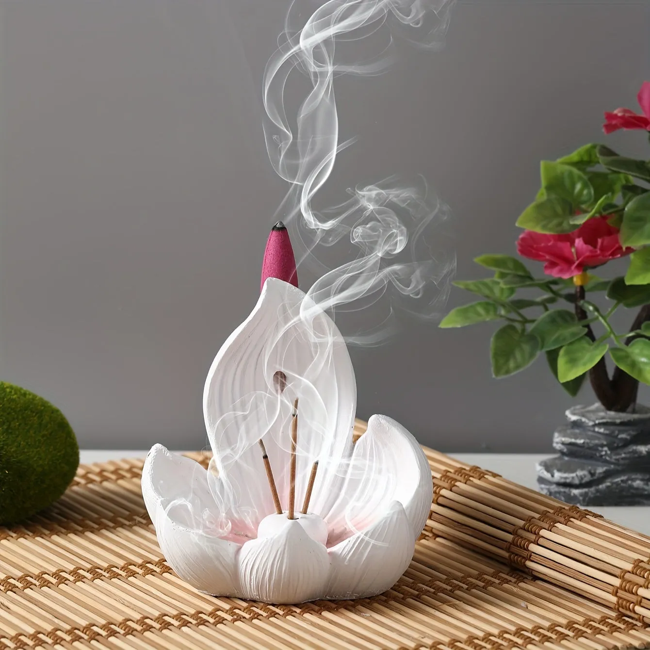 1pc for Lotus Flower Resin Incense Burner - Multifunctional Aromatherapy Furnace for Home Decor