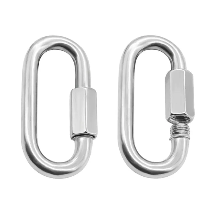 2 PCS 8mm 304 Stainless Steel Quick Connect Ring Runway Buckle