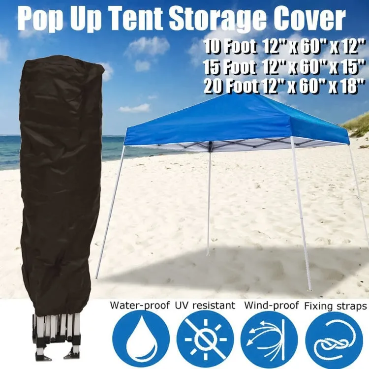 210D Oxford Cloth Outdoor Tent Waterproof Dust Cover, Size:30x30x153cm(Black)