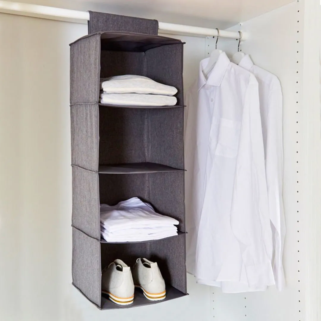 4 Layers Foldable Hanging Wardrobe Organizer (In 3 Colors)