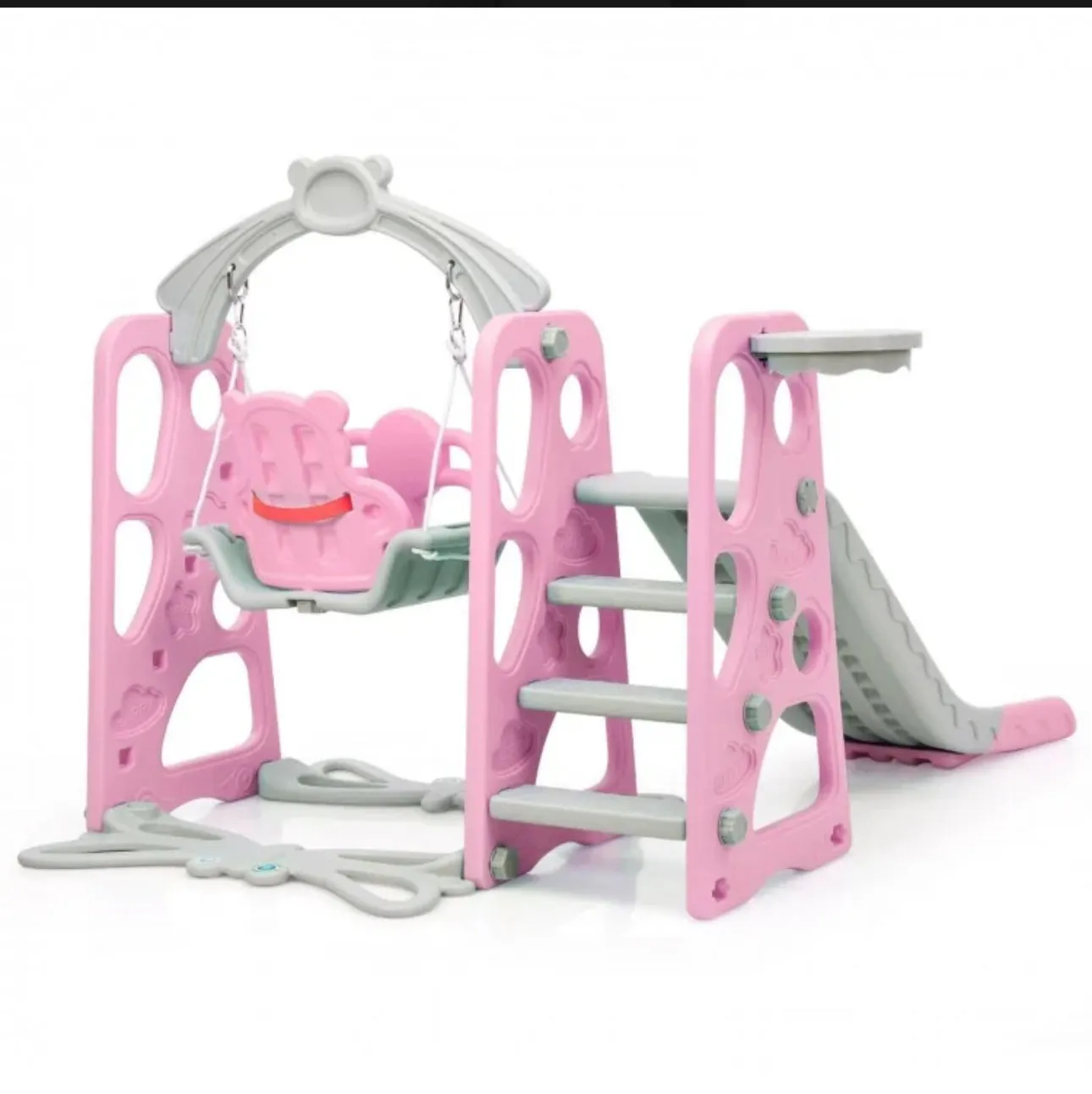 Adorable Cute Toddler Teddy Bear Playground Set With Slide | Swing | Wall Climbing | Ladder | Basketball Net | Indoor | Outdoor