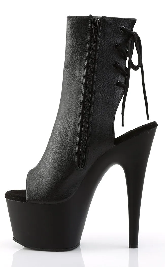 ADORE-1018 Black Vegan Leather Ankle Boots