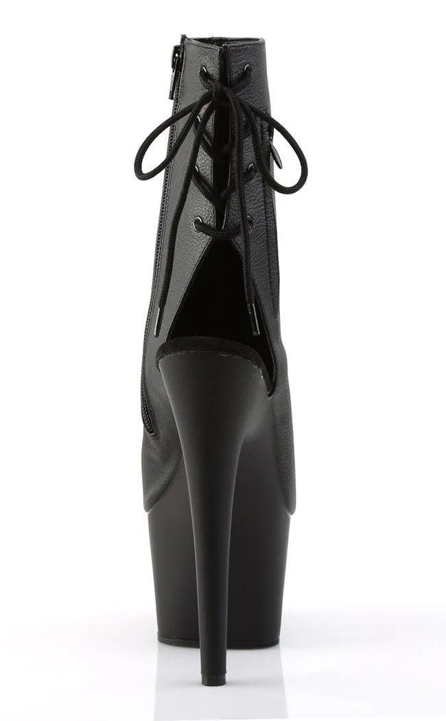 ADORE-1018 Black Vegan Leather Ankle Boots