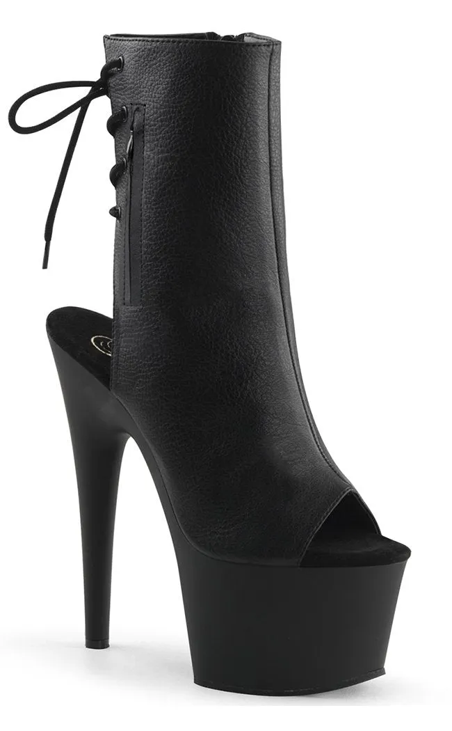 ADORE-1018 Black Vegan Leather Ankle Boots