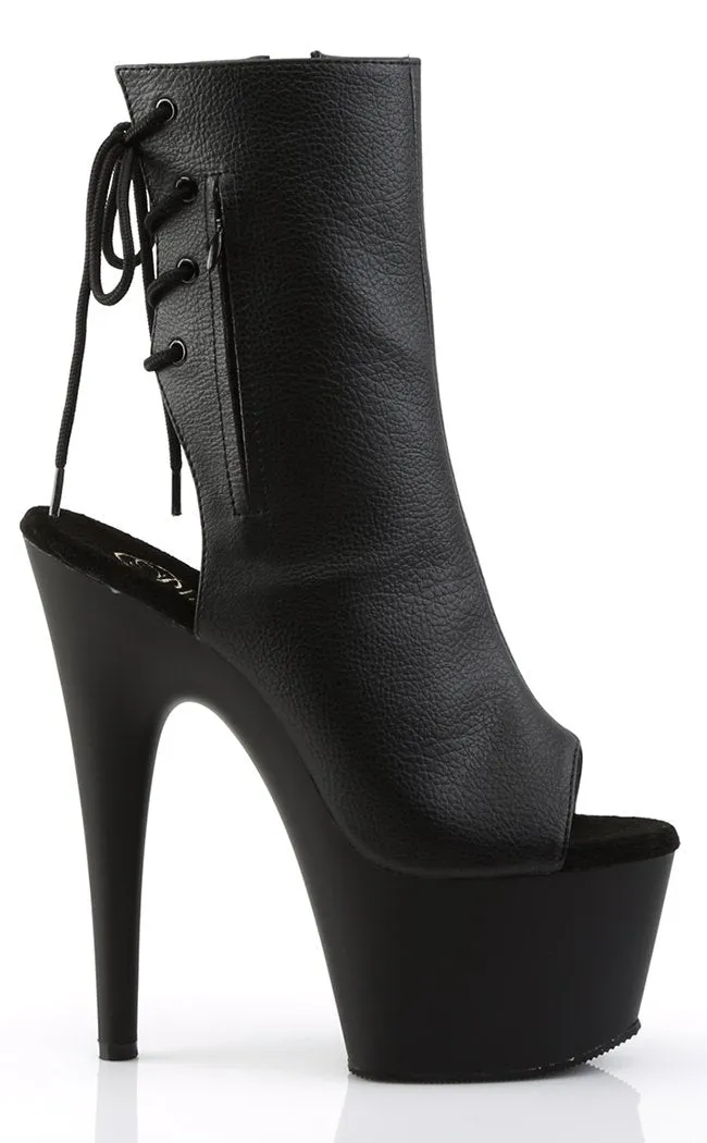 ADORE-1018 Black Vegan Leather Ankle Boots