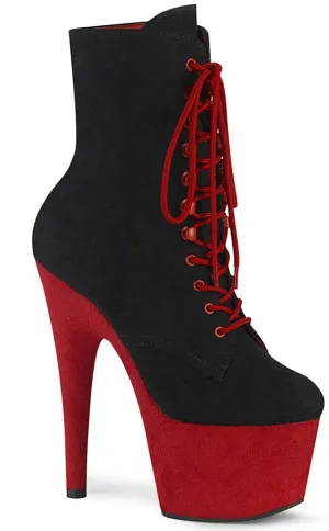 ADORE-1020 Black & Red Suede Boots