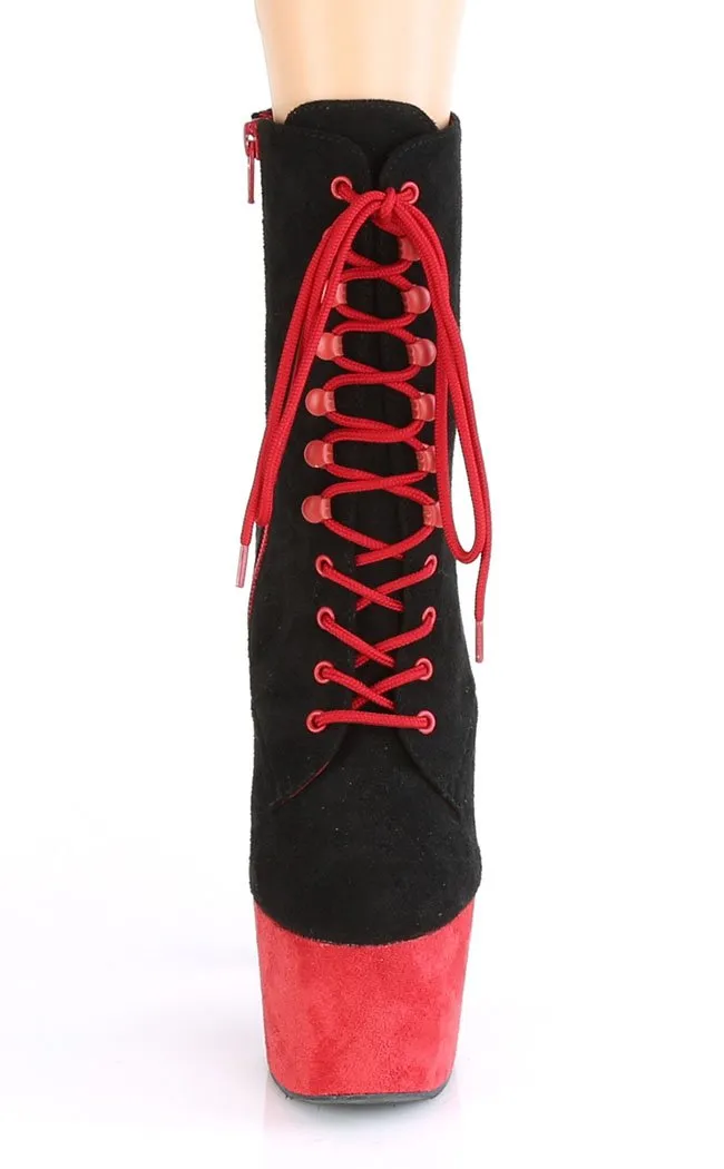 ADORE-1020 Black & Red Suede Boots