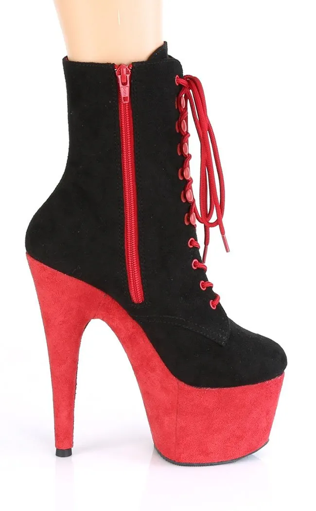 ADORE-1020 Black & Red Suede Boots