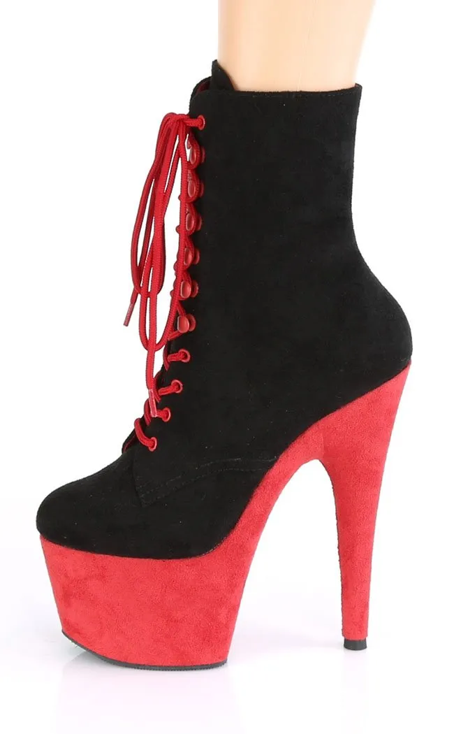 ADORE-1020 Black & Red Suede Boots