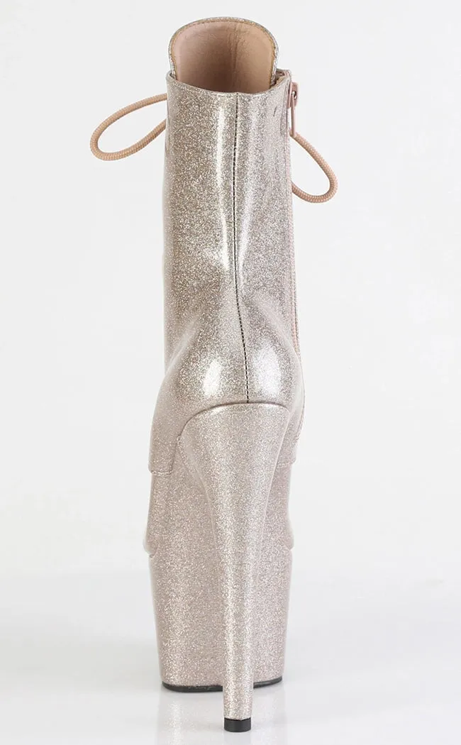 ADORE-1020GP Champagne Glitter Ankle Boots