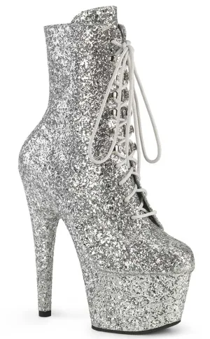 ADORE-1020GWR Silver Glitter Ankle Boots