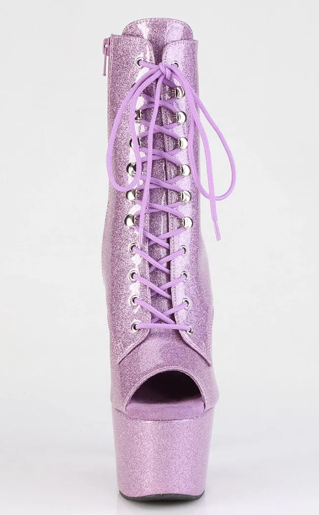 ADORE-1021GP Lilac Glitter Patent Ankle Boots