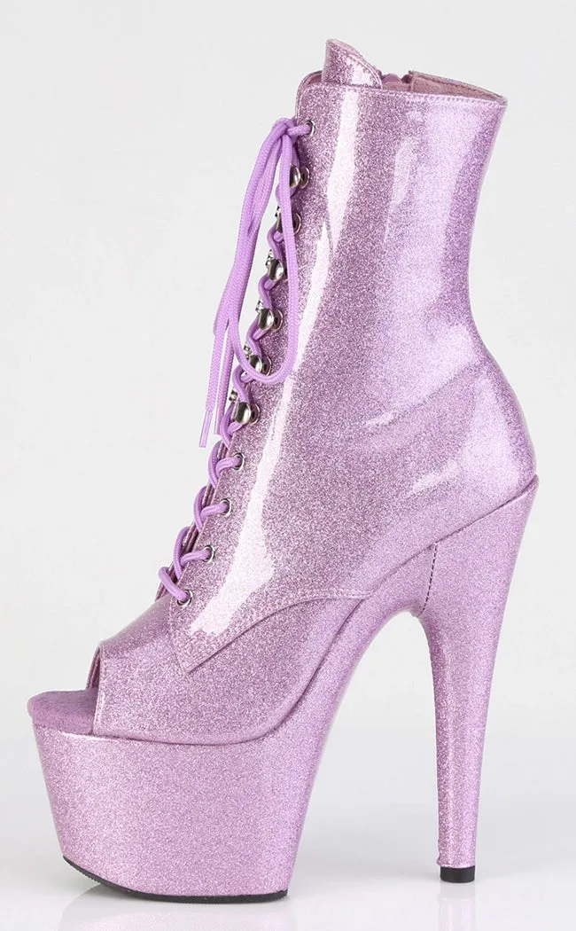 ADORE-1021GP Lilac Glitter Patent Ankle Boots