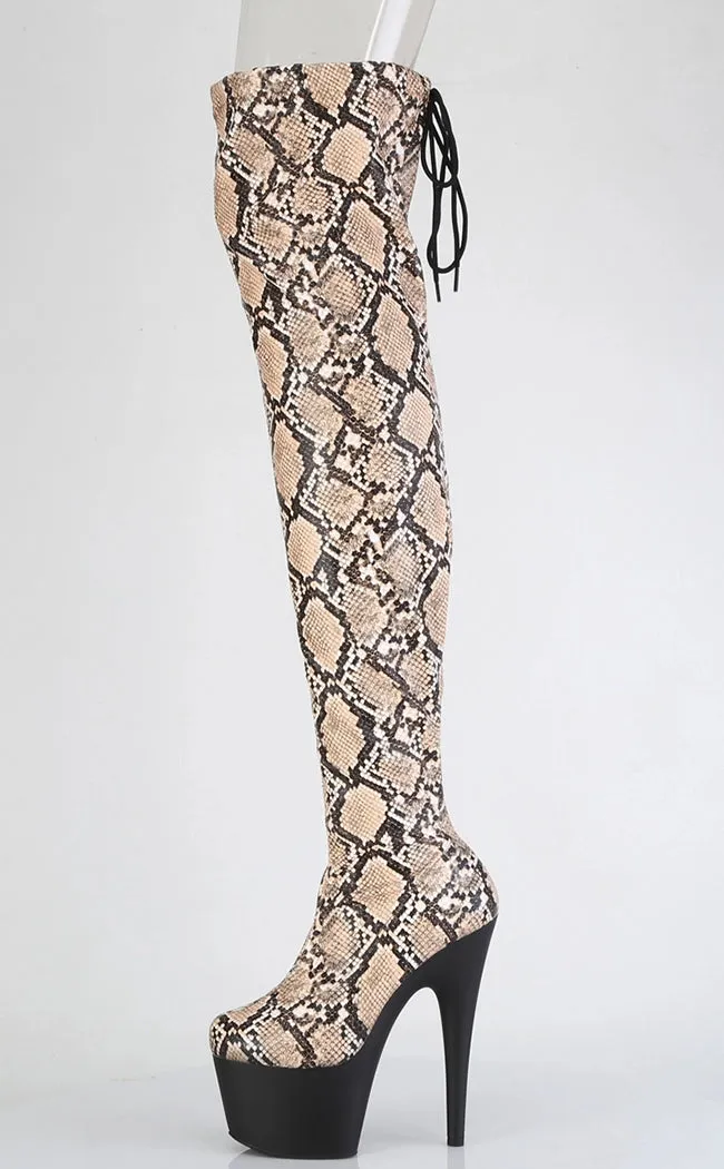 ADORE-3008SP-BT Snake Print Thigh High Boots