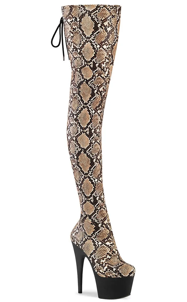 ADORE-3008SP-BT Snake Print Thigh High Boots