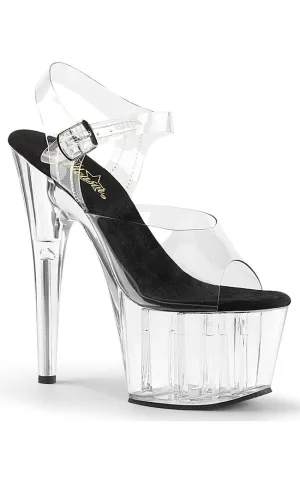 ADORE-708 Clear & Black Platform Heels [In Stock]