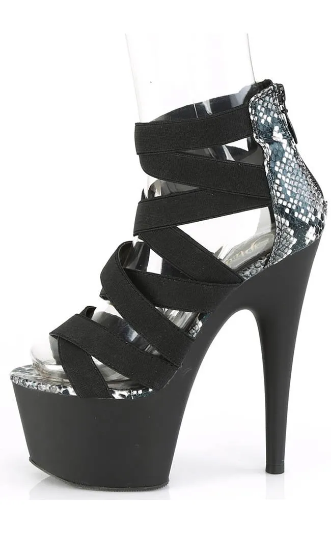 ADORE-748SP Black & Snake Print Heels