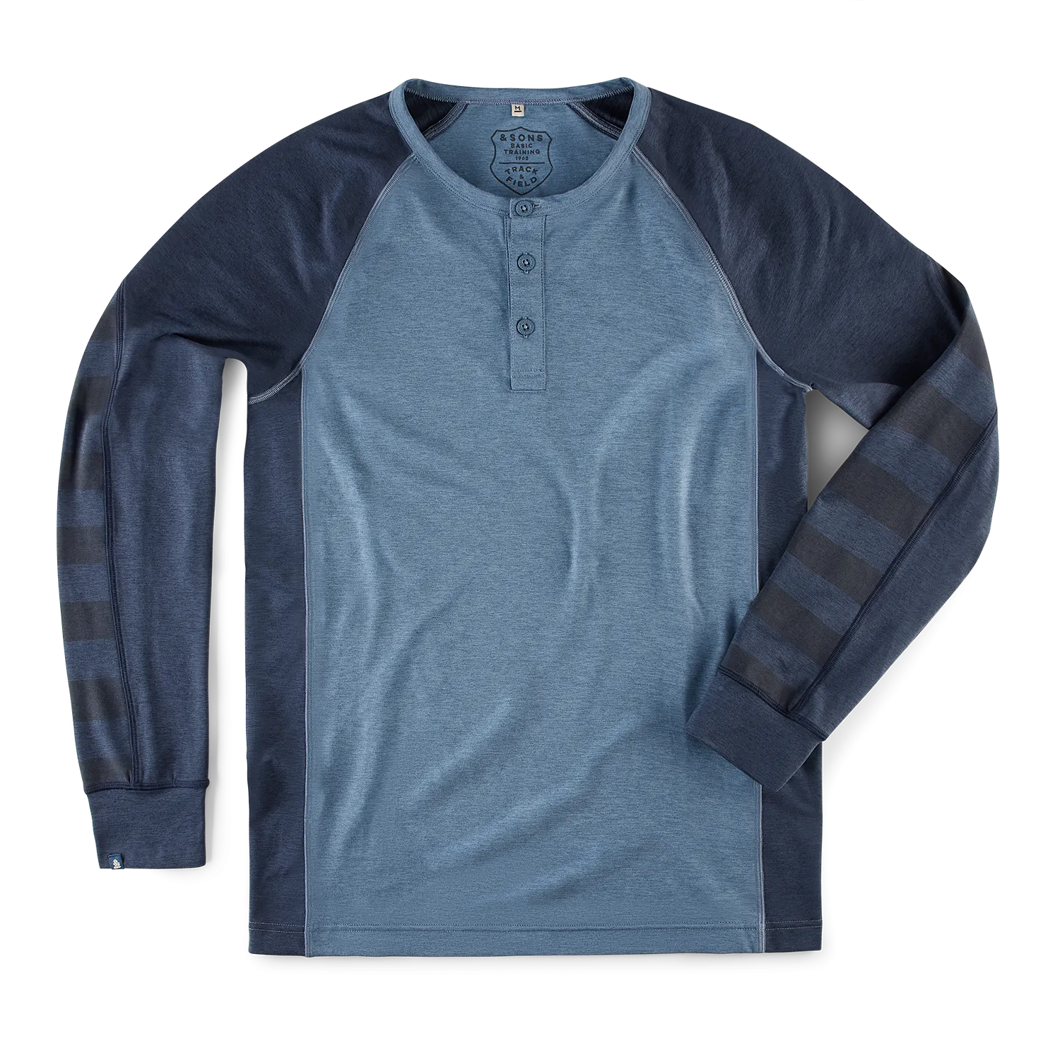 &SONS Basic Training Long Sleeve Tee Navy Marl