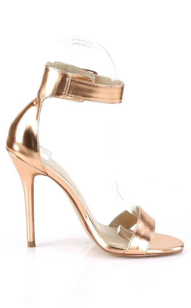 AMUSE-10 Rose Gold Metallic Heels