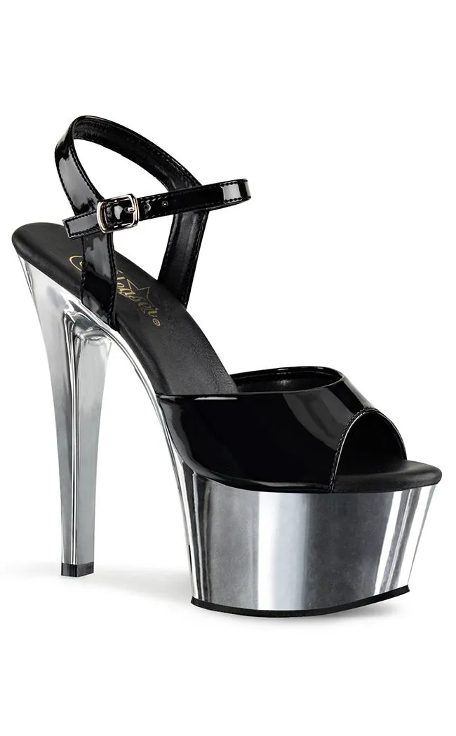 ASPIRE-609 Black Patent & Silver Heels