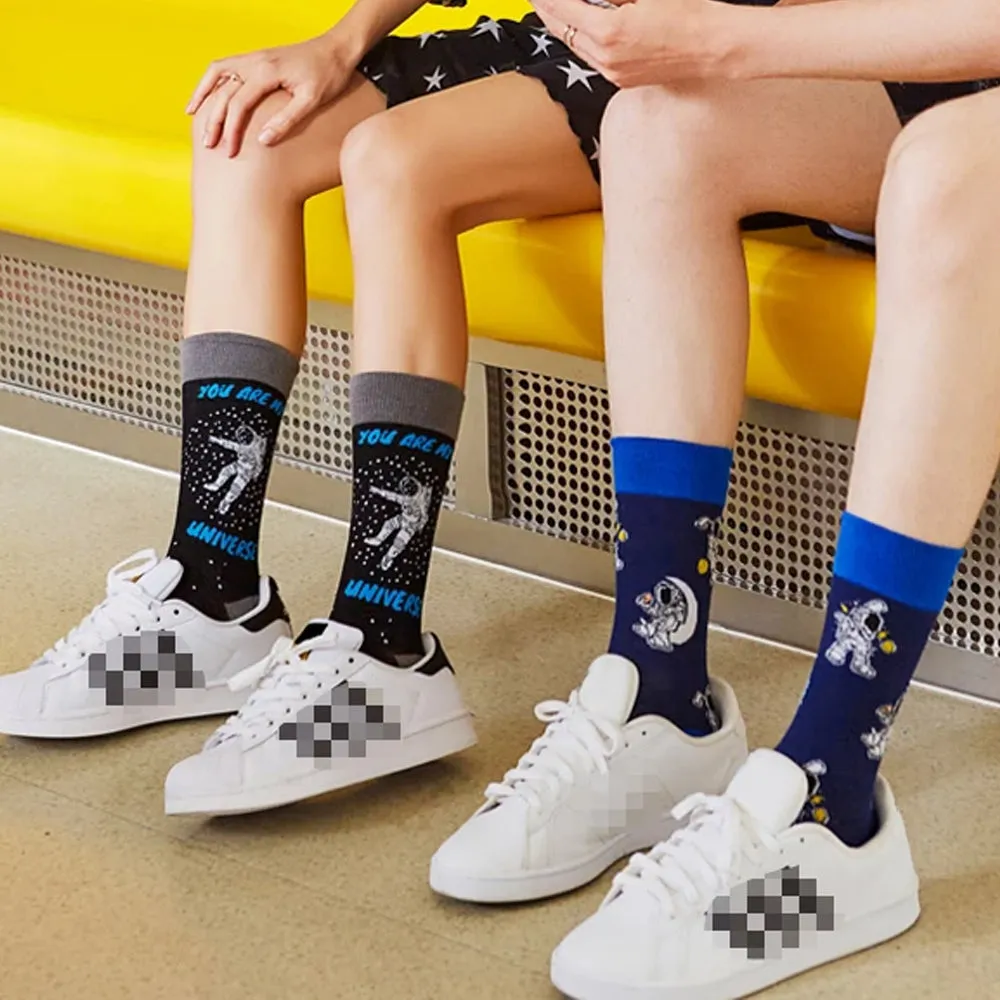 Astro Fun Printed Crew Length Socks