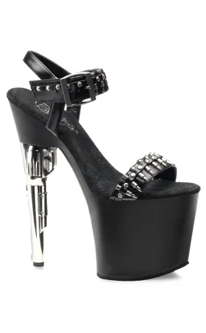 BONDGIRL-712 Black Vegan Leather Heels