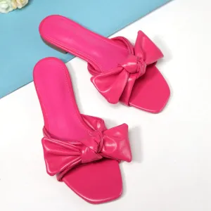 Bow Decor Slide Sandals