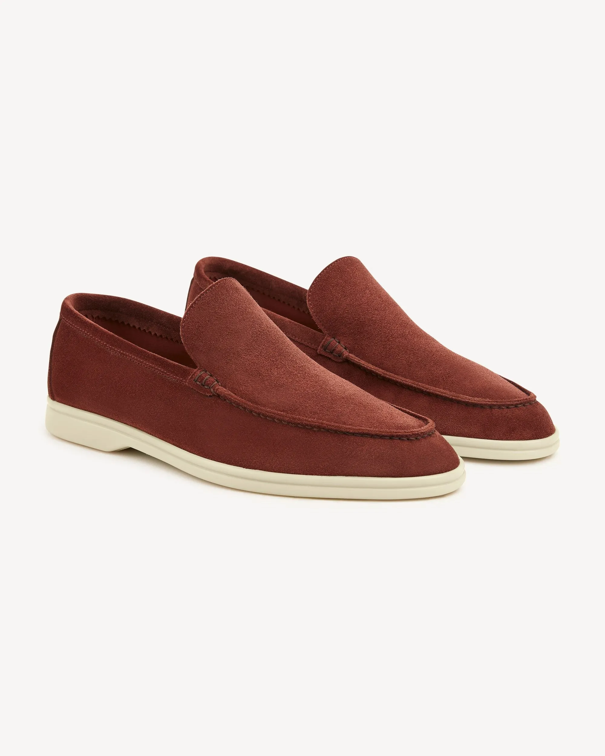 Brabion Unlined Capri Suede Loafer – Cinnamon Rose