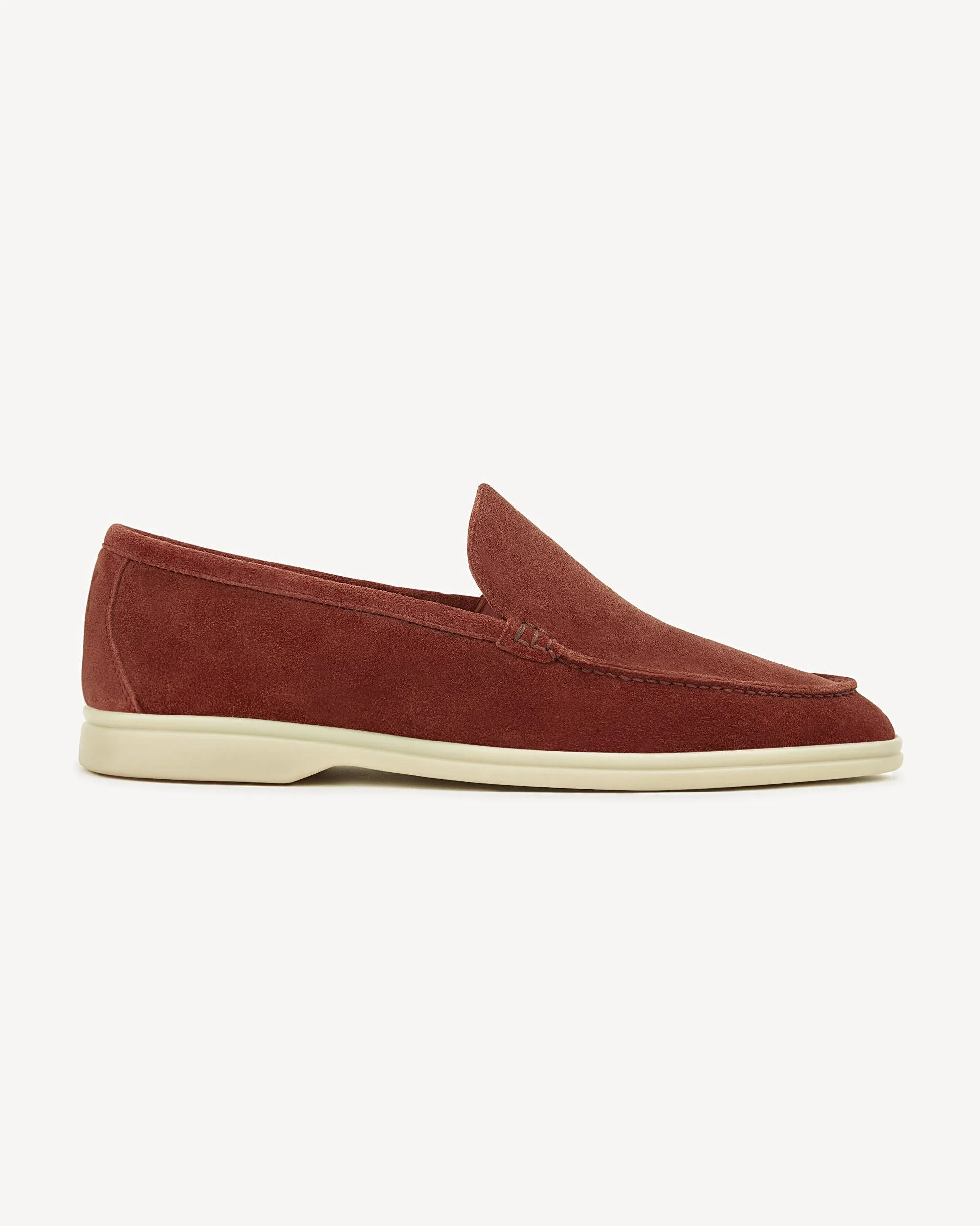 Brabion Unlined Capri Suede Loafer – Cinnamon Rose