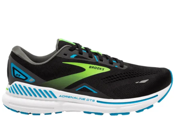 Brooks Adrenaline GTS 23 Mens Running Shoe (Black/Hawaiian Ocean/Green)