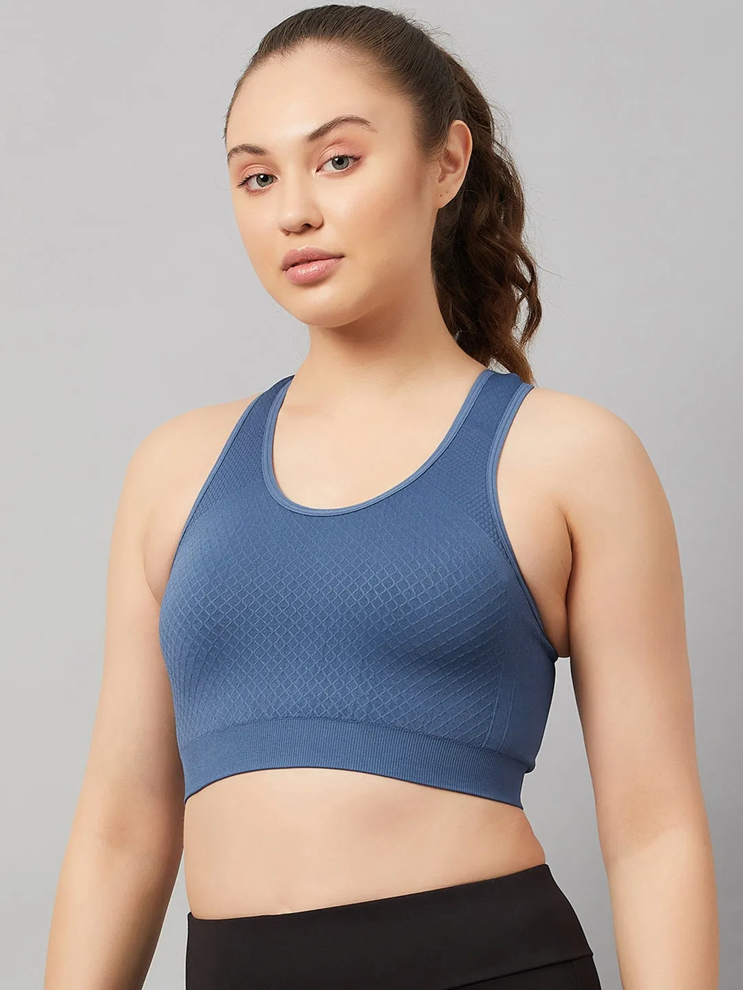 C9 Airwear Women`s Sports Bra with Racerback and Broader Straps - DarkDenim