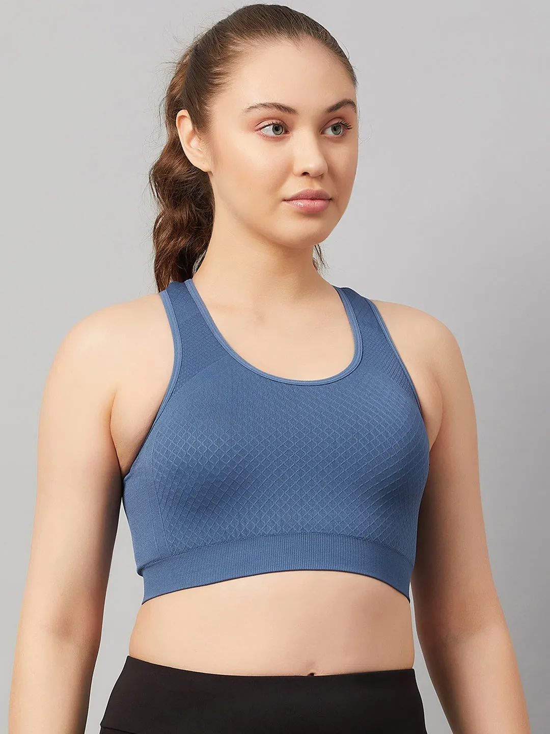 C9 Airwear Women`s Sports Bra with Racerback and Broader Straps - DarkDenim