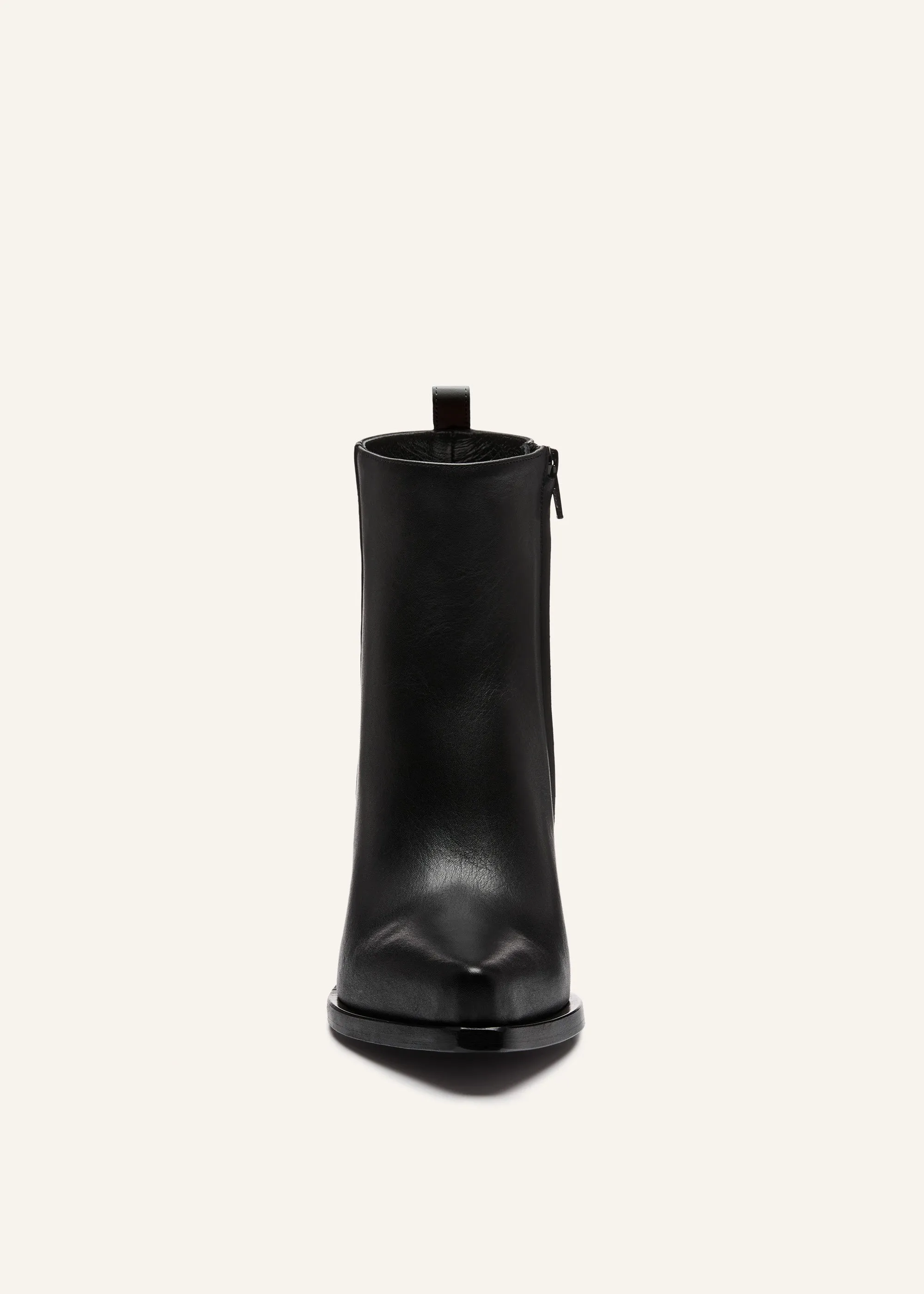 Calf leather cowboy ankle boots in black