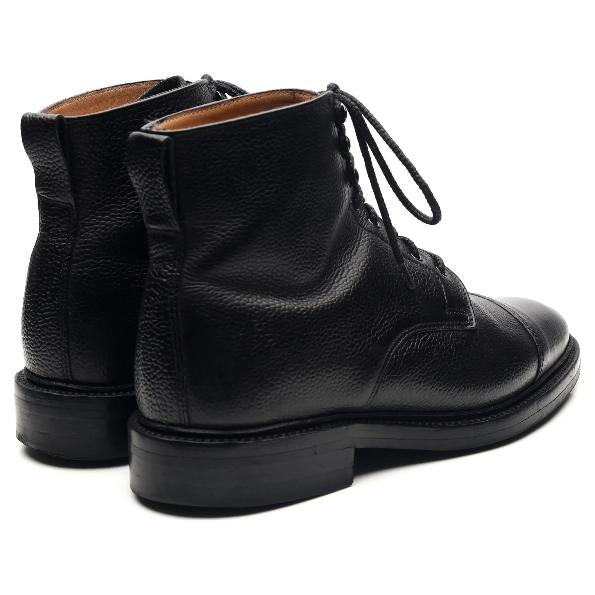 'Cambridge' Black Leather Boots UK 6.5 F