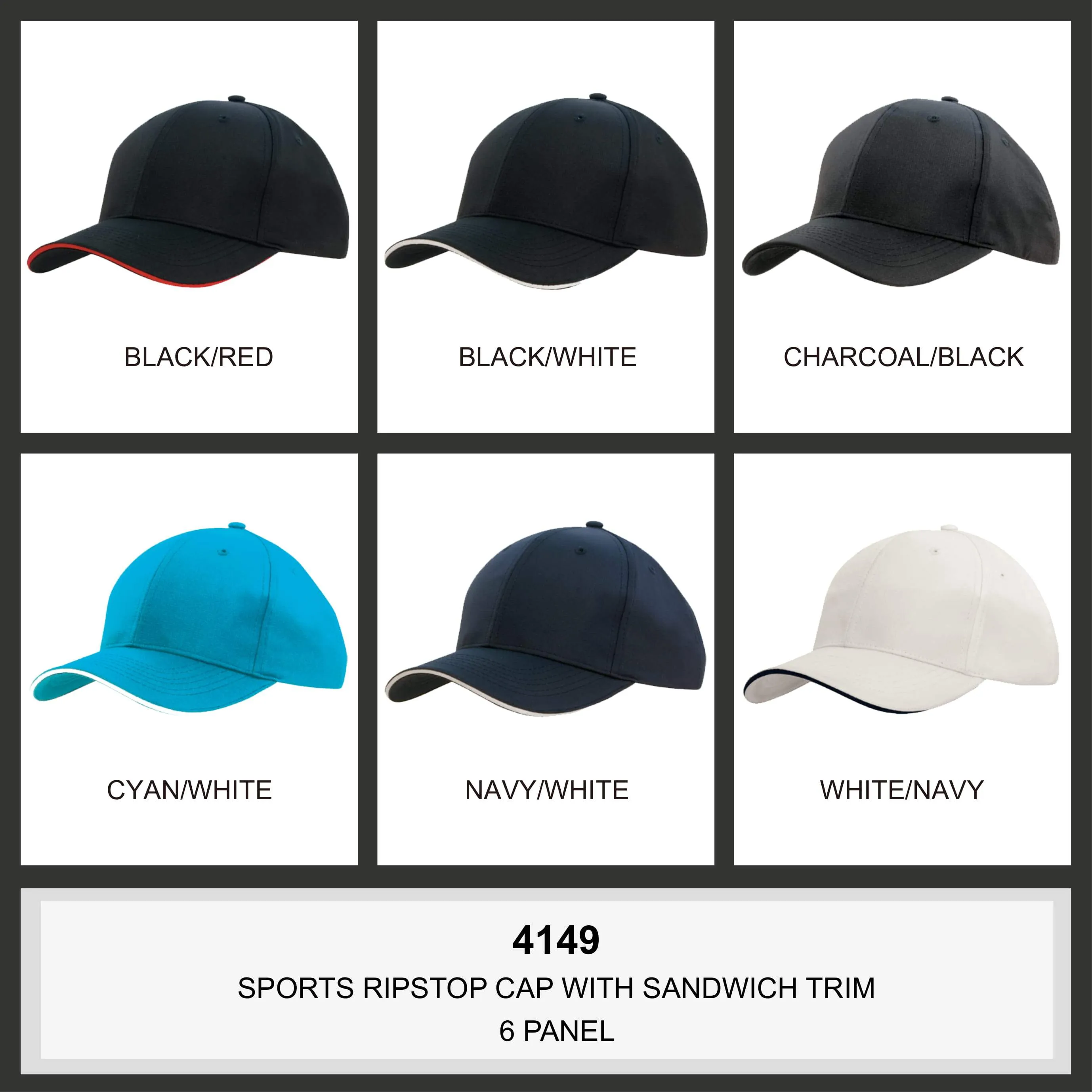 Cap - Sports Ripstop with Sandwich Trim