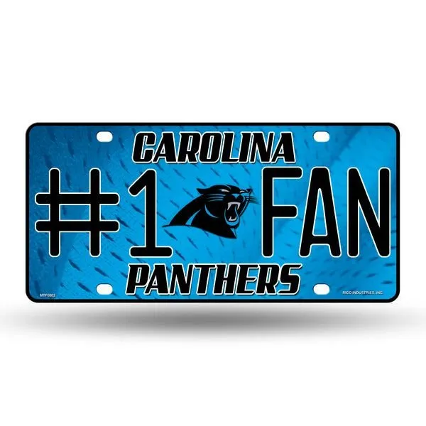 Carolina Panthers #1 Fan NFL Embossed Metal License Plate