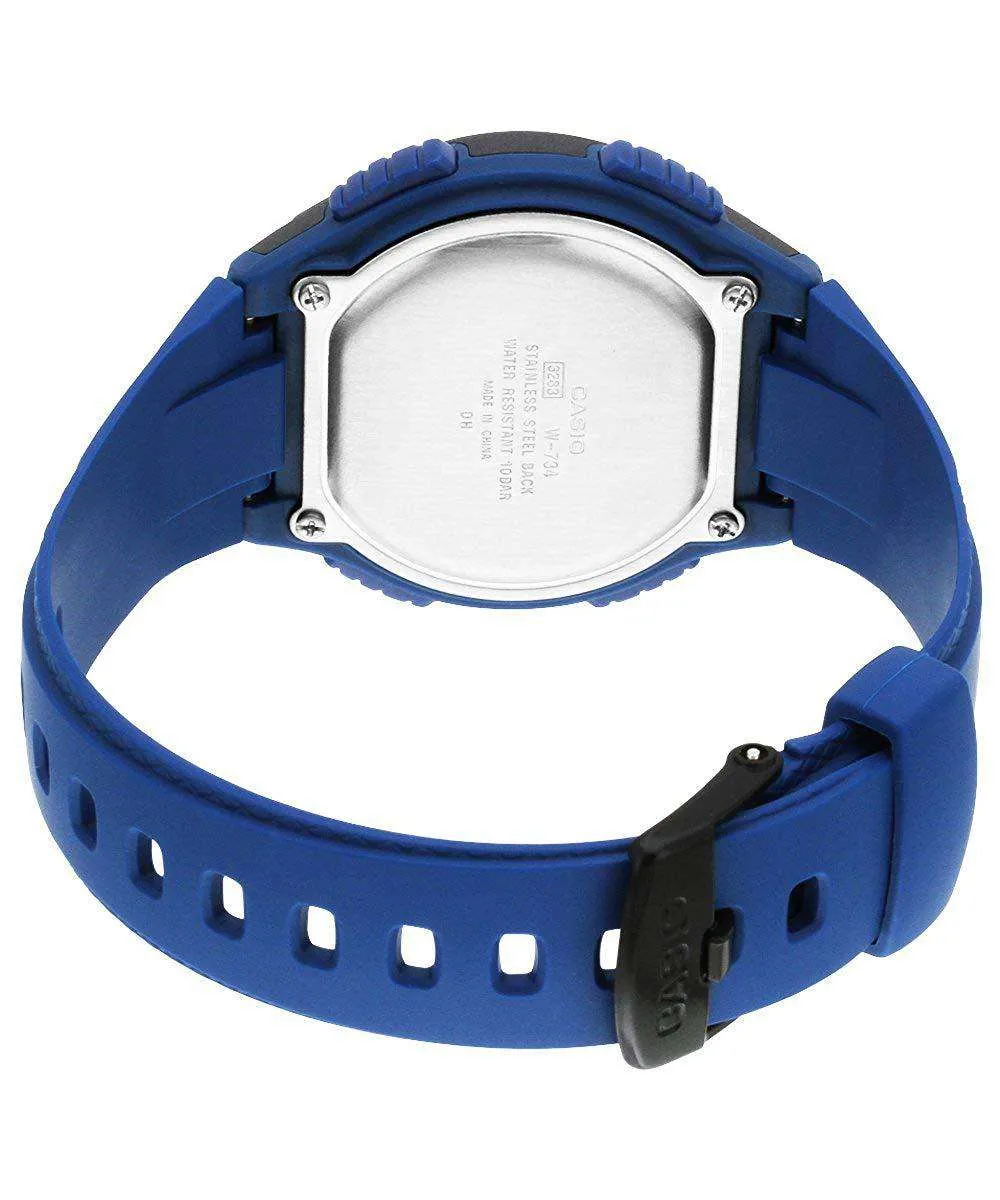 Casio W-734-2AV Blue Rubber Strap Sports Watch for Men