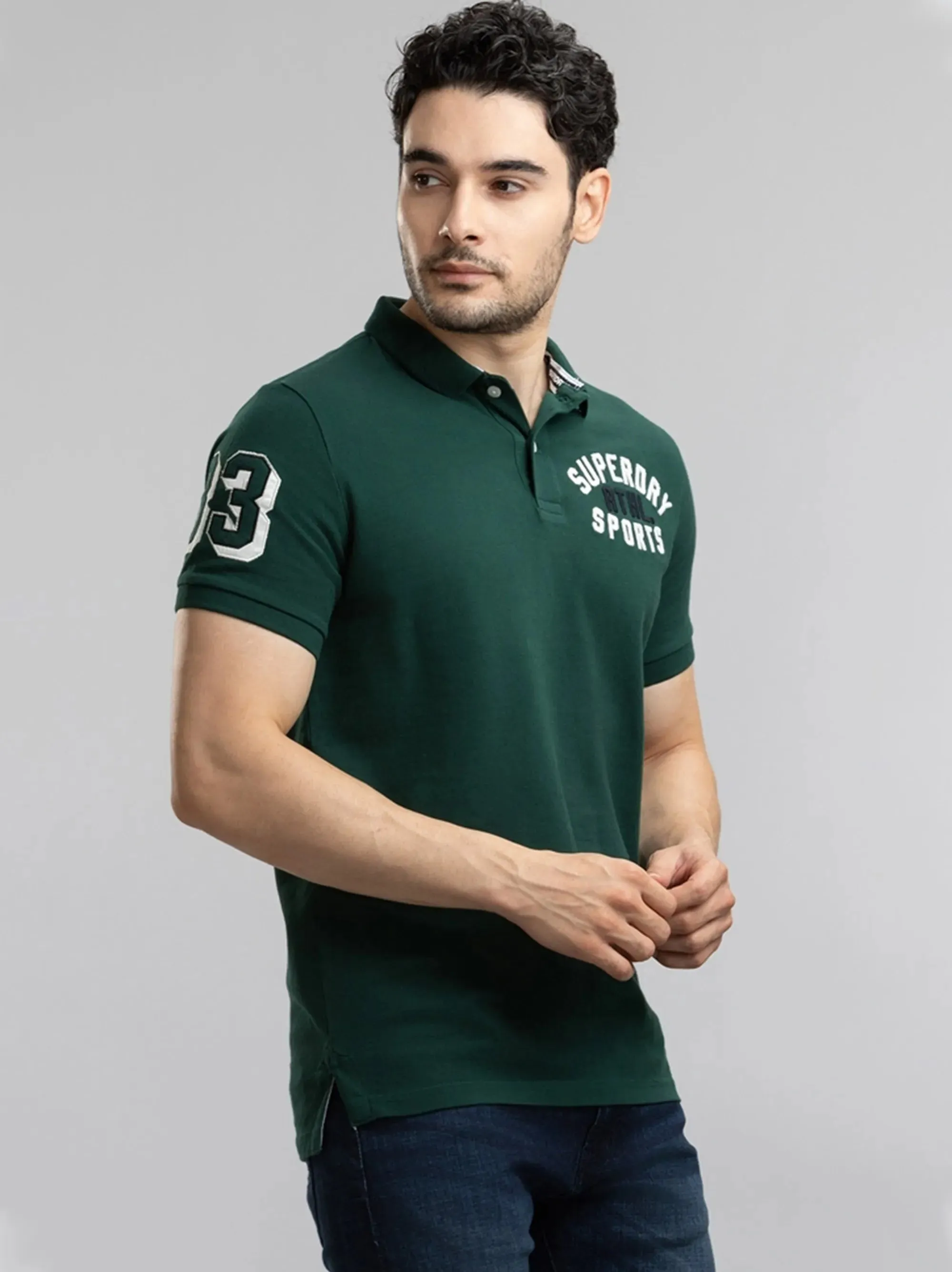 Classic Applique Green Short Sleeve Polo Shirt