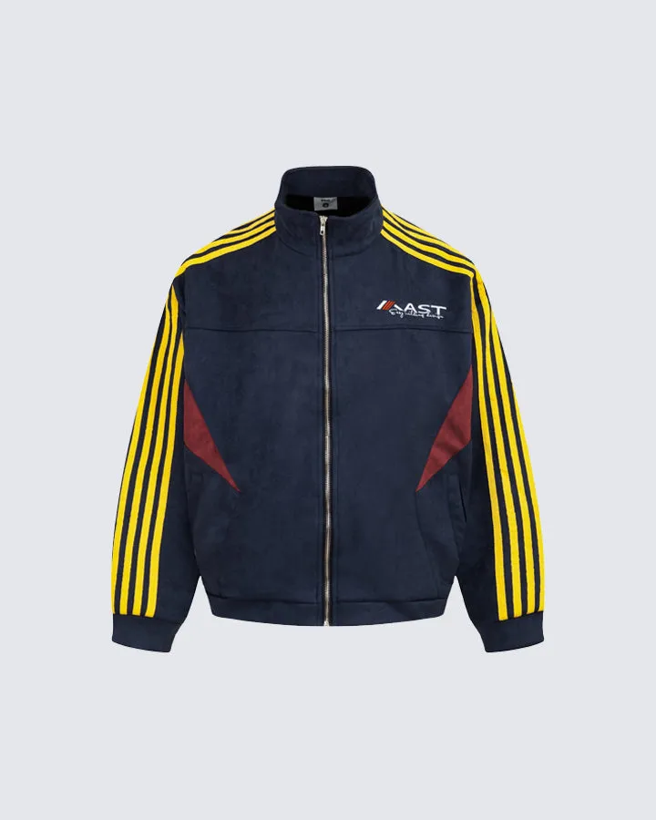 Classic Sports Style Colorblock Zip Jacket