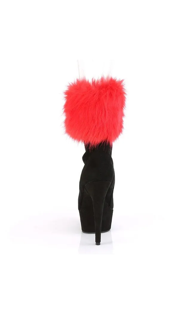 DELIGHT-1000 Fur & Black Suede Ankle Boot