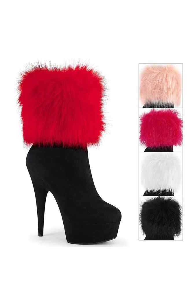 DELIGHT-1000 Fur & Black Suede Ankle Boot