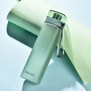 Diller D8646 Square Shape Fitness Leakproof Water Bottle, Capacity: 400ml(Green)