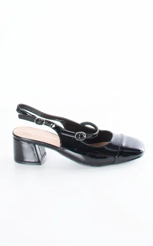 Donna Slingback Heels | Black