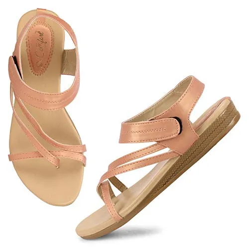 DR. COMFORT FASHION SANDALS GLADIATOR FOR WOMEN/GIRLS PEACH-39