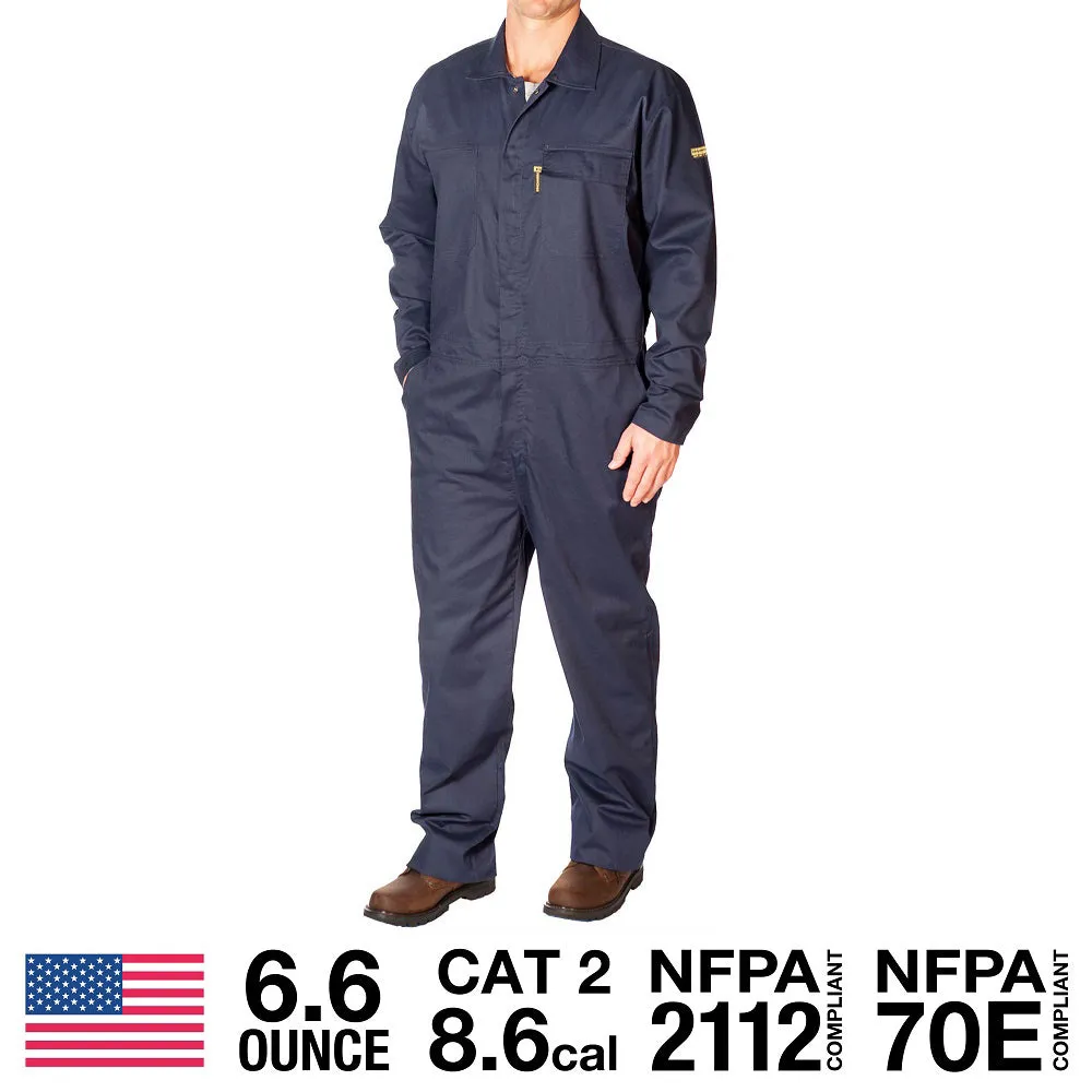 Flame Resistant Featherweight Navy Coveralls