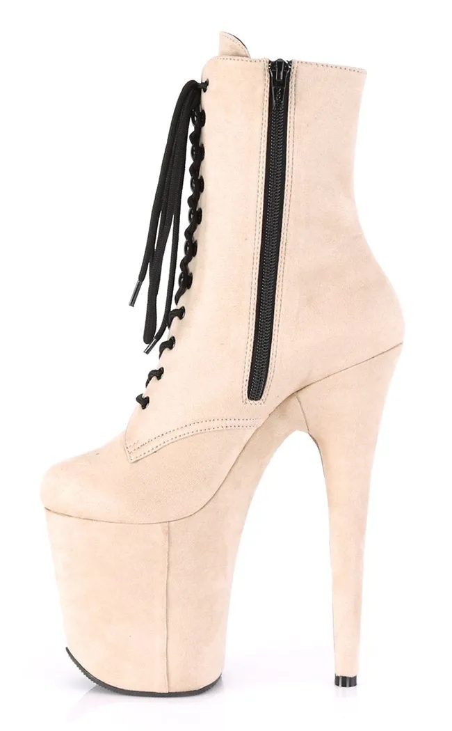 FLAMINGO-1020FS Beige Suede Ankle Boots