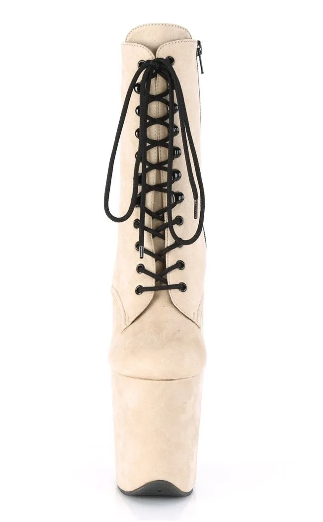 FLAMINGO-1020FS Beige Suede Ankle Boots